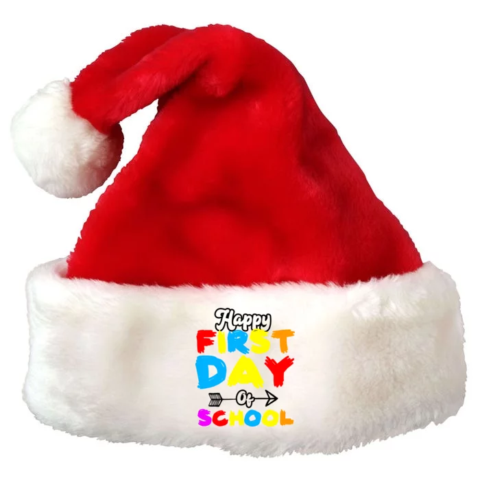 Happy First Day Of School Funny Back To School Premium Christmas Santa Hat