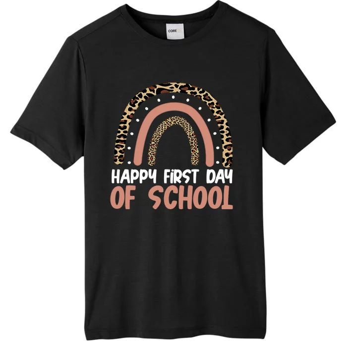 Happy First Day Of School Leopard Rainbow ChromaSoft Performance T-Shirt