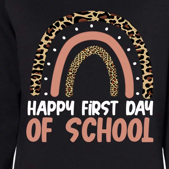 Happy First Day Of School Leopard Rainbow Womens California Wash Sweatshirt