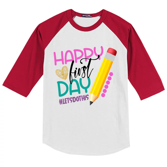 Happy First Day Of School Lets Do This Kids Colorblock Raglan Jersey