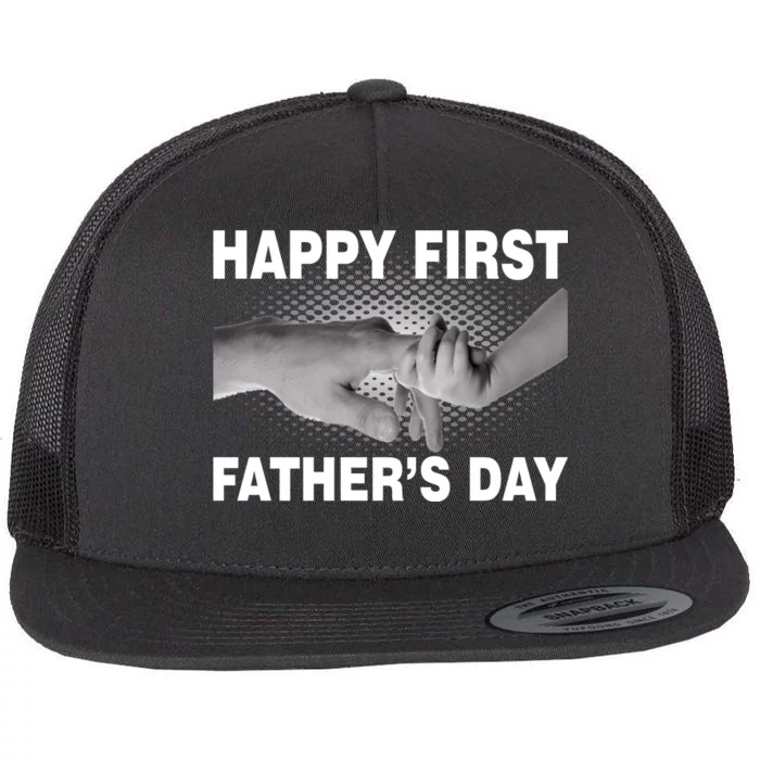 Happy First Father's Day Flat Bill Trucker Hat