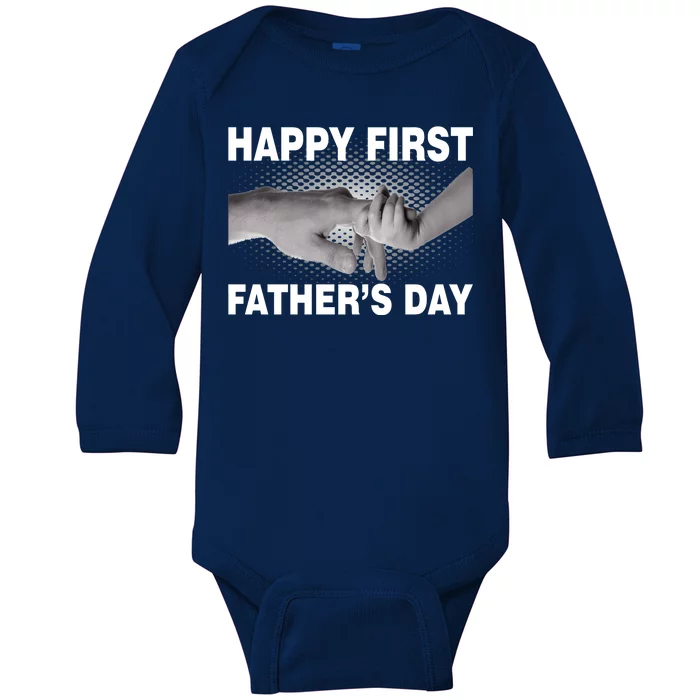 Happy First Father's Day Baby Long Sleeve Bodysuit