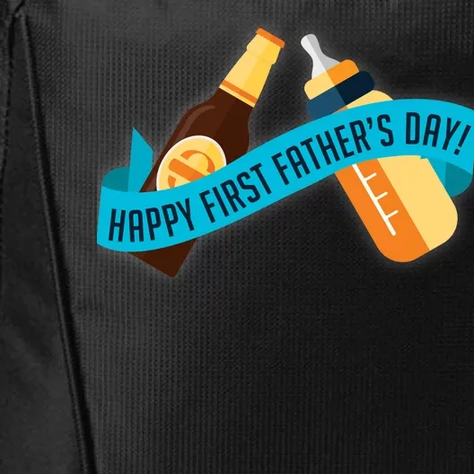 Happy First Father's Day Baby Bottle City Backpack