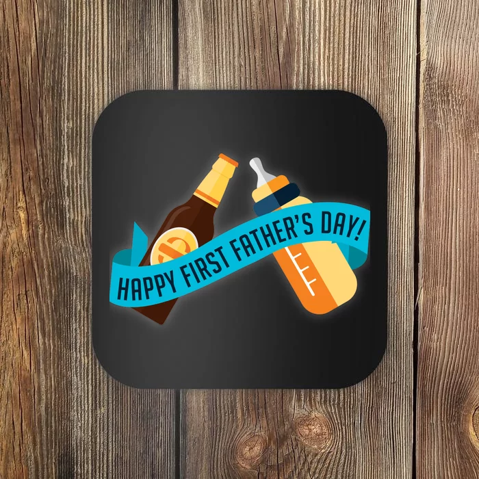 Happy First Father's Day Baby Bottle Coaster