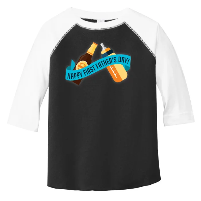 Happy First Father's Day Baby Bottle Toddler Fine Jersey T-Shirt