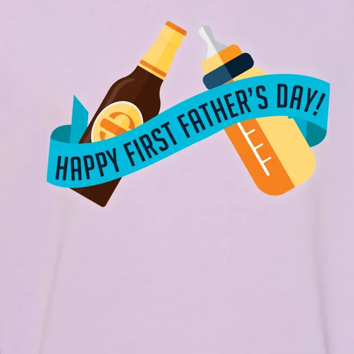 Happy First Father's Day Baby Bottle Garment-Dyed Sweatshirt