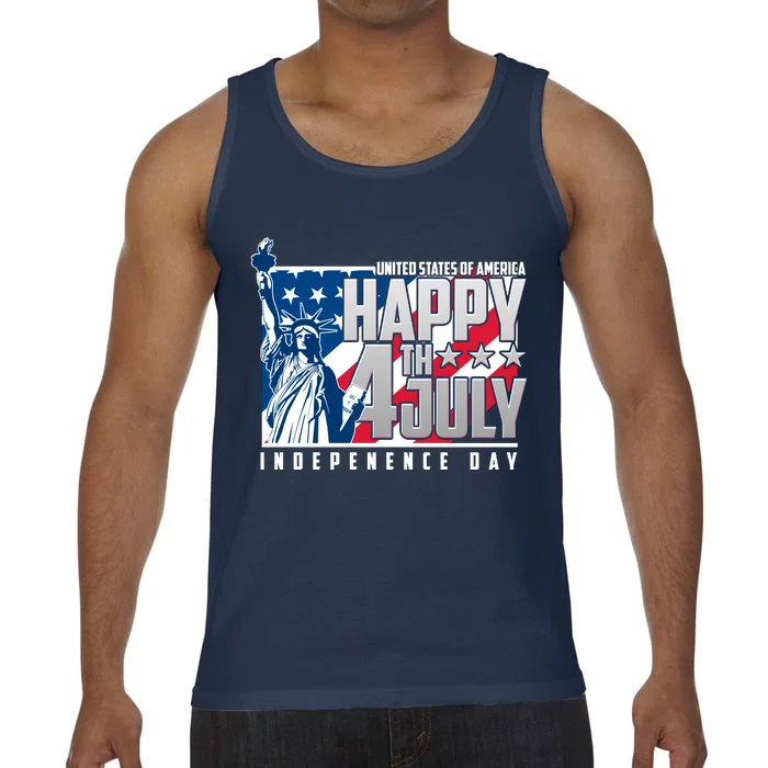 Happy Fourth of July Independence Day Statue of Liberty USA Flag Comfort Colors® Tank Top