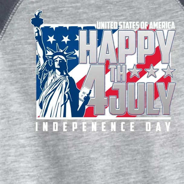 Happy Fourth of July Independence Day Statue of Liberty USA Flag Toddler Fine Jersey T-Shirt