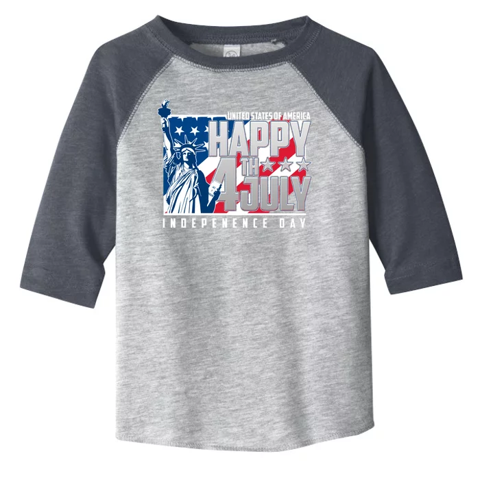 Happy Fourth of July Independence Day Statue of Liberty USA Flag Toddler Fine Jersey T-Shirt