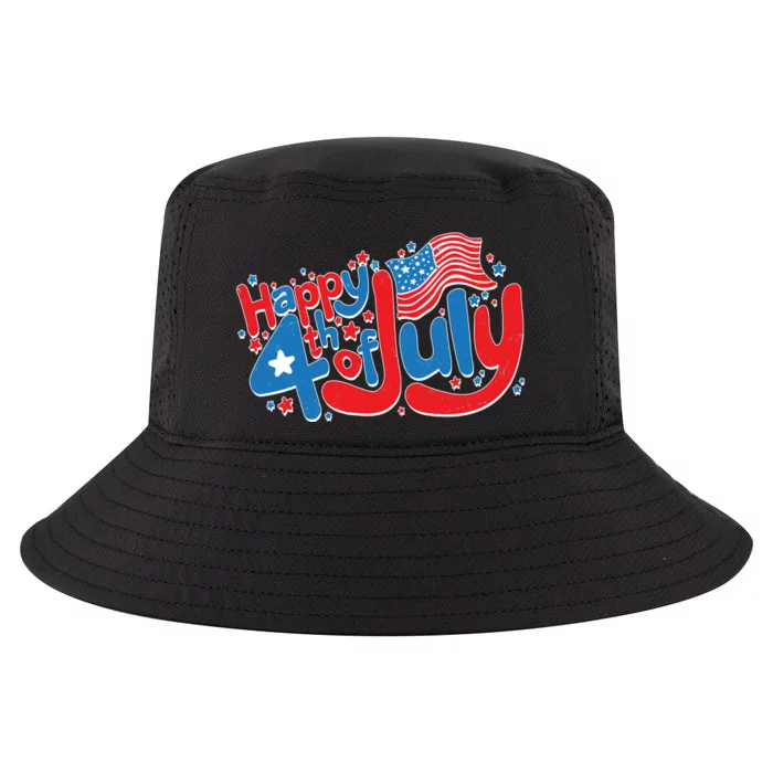 Happy Fourth Of July Red White And Blue Cool Comfort Performance Bucket Hat