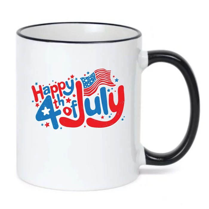 Happy Fourth Of July Red White And Blue Black Color Changing Mug