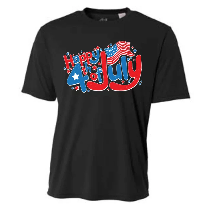 Happy Fourth Of July Red White And Blue Cooling Performance Crew T-Shirt