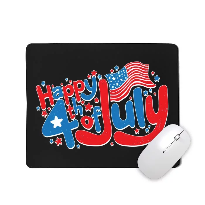 Happy Fourth Of July Red White And Blue Mousepad