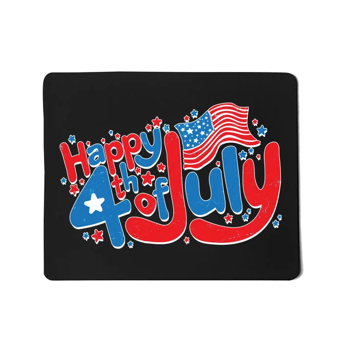 Happy Fourth Of July Red White And Blue Mousepad