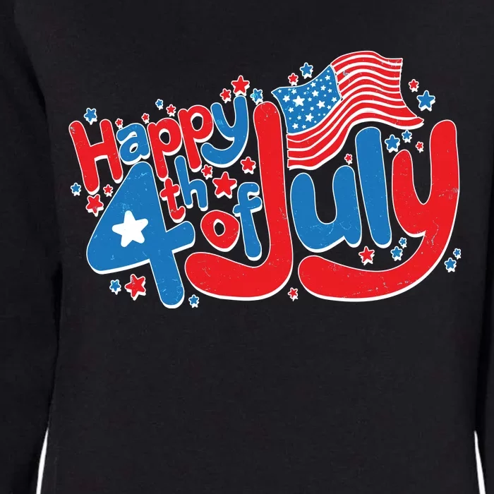 Happy Fourth Of July Red White And Blue Womens California Wash Sweatshirt