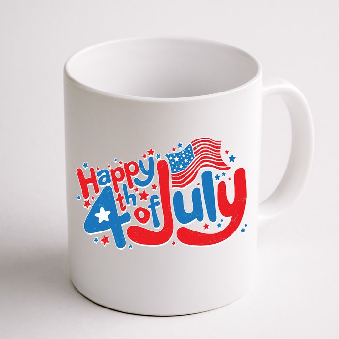 Happy Fourth Of July Red White And Blue Front & Back Coffee Mug