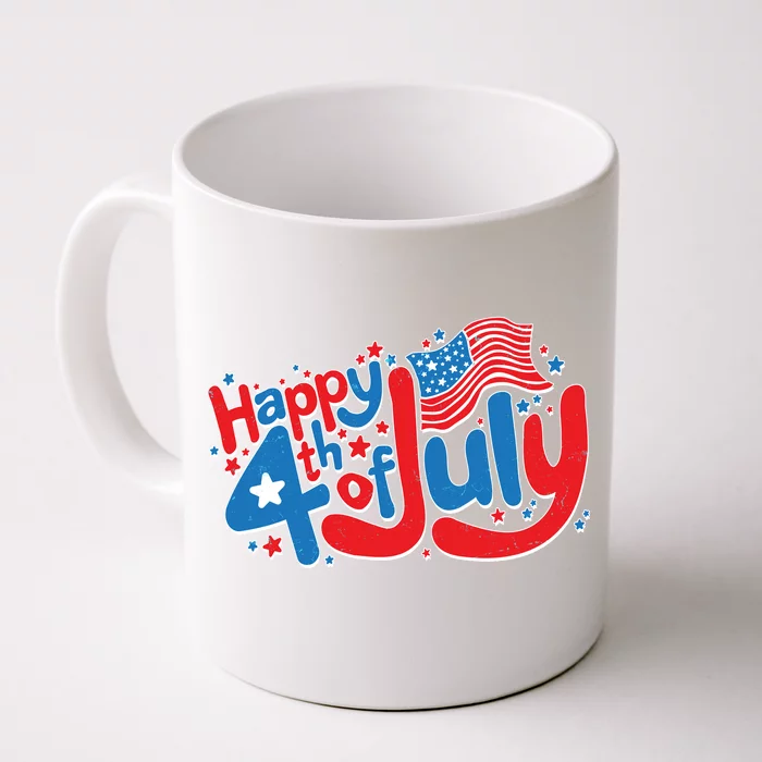 Happy Fourth Of July Red White And Blue Front & Back Coffee Mug