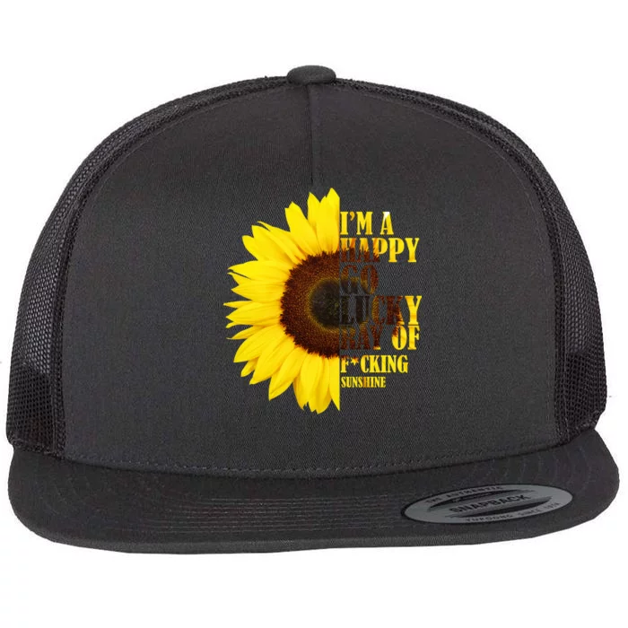 Happy Go Lucky Ray Of Sunshine Flat Bill Trucker Hat