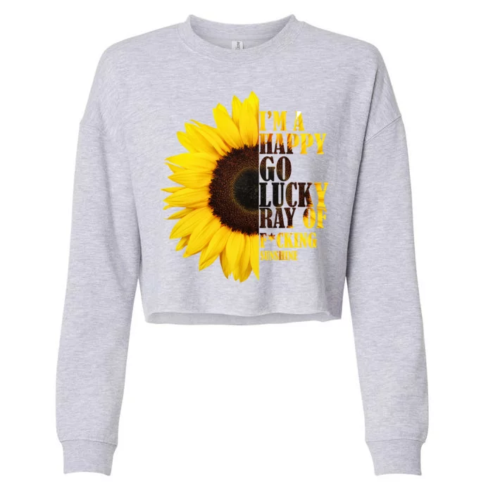 Happy Go Lucky Ray Of Sunshine Cropped Pullover Crew