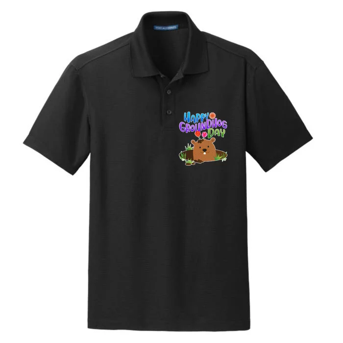 Happy Groundhog Day Dry Zone Grid Performance Polo