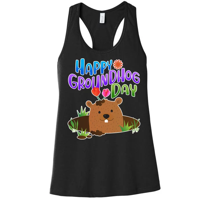 Happy Groundhog Day Women's Racerback Tank