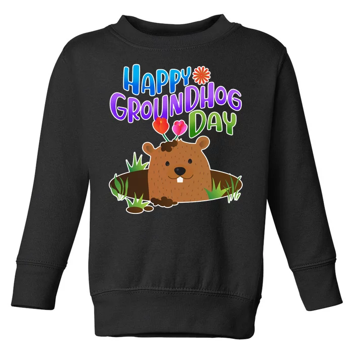 Happy Groundhog Day Toddler Sweatshirt