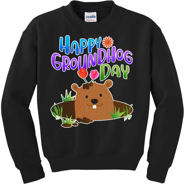 Happy Groundhog Day Kids Sweatshirt