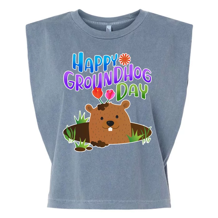 Happy Groundhog Day Garment-Dyed Women's Muscle Tee