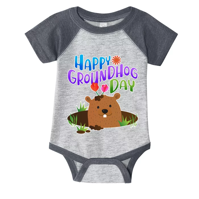 Happy Groundhog Day Infant Baby Jersey Bodysuit