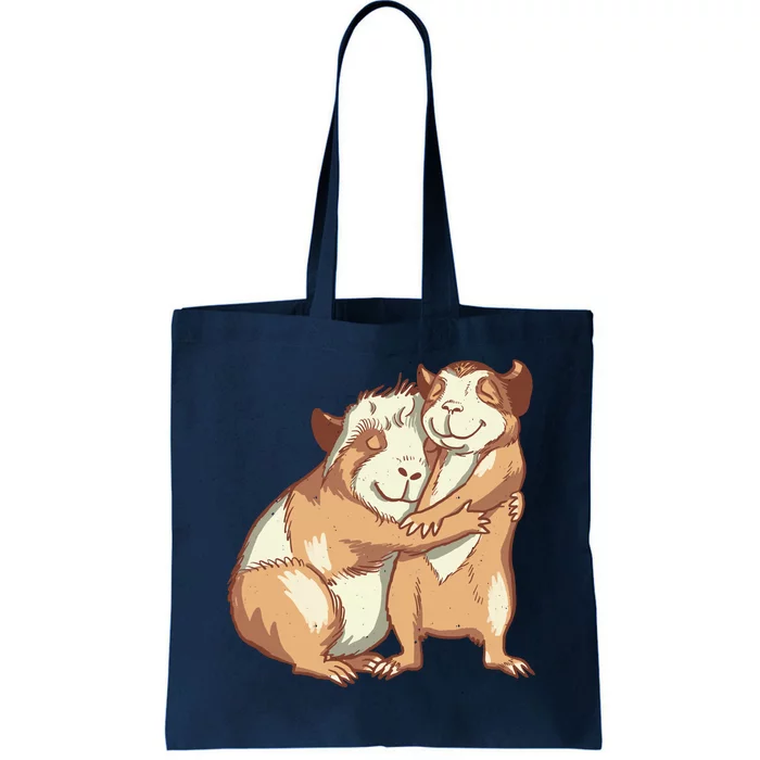 Happy Guinea Pigs Hugging Tote Bag