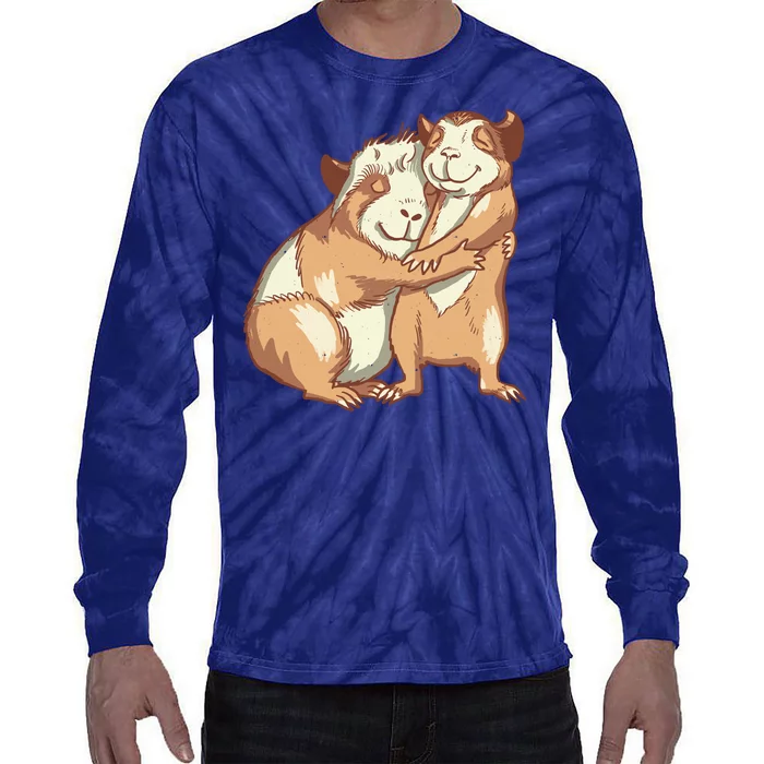 Happy Guinea Pigs Hugging Tie-Dye Long Sleeve Shirt