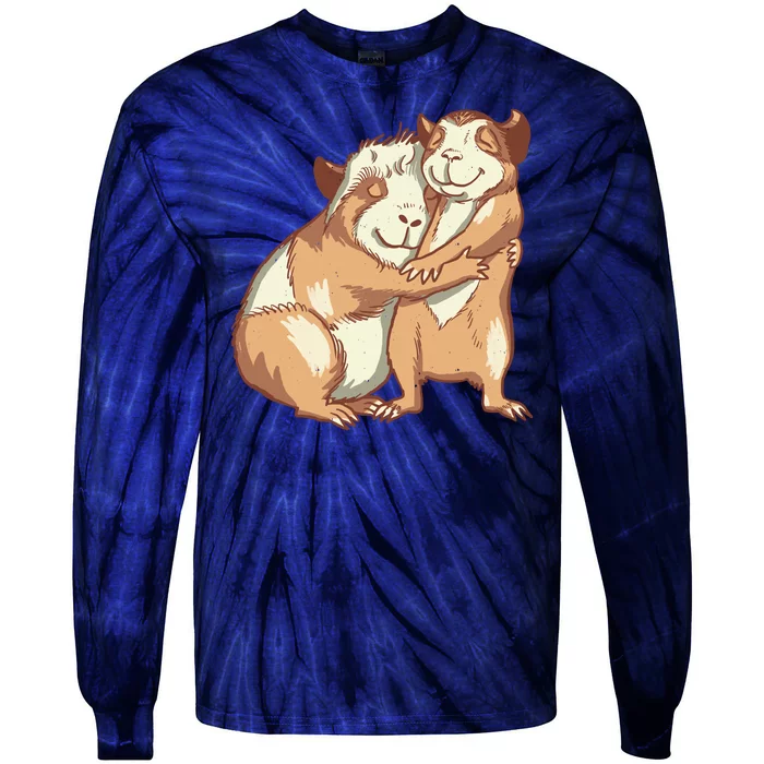 Happy Guinea Pigs Hugging Tie-Dye Long Sleeve Shirt