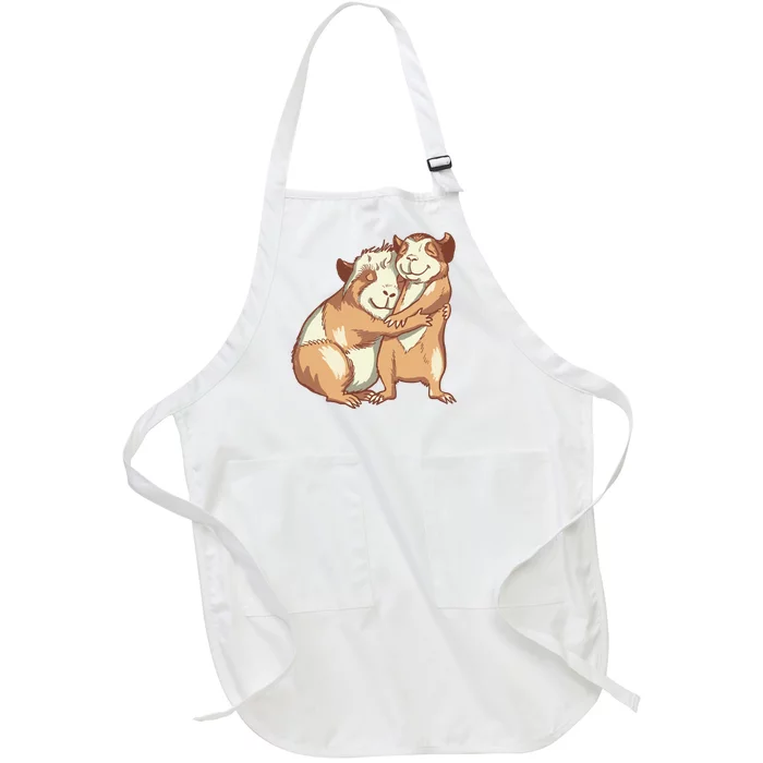 Happy Guinea Pigs Hugging Full-Length Apron With Pocket