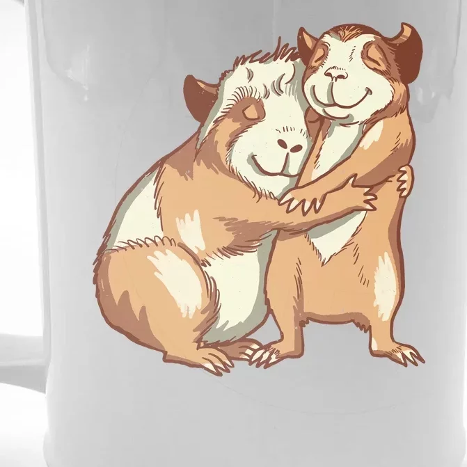 Happy Guinea Pigs Hugging Front & Back Beer Stein