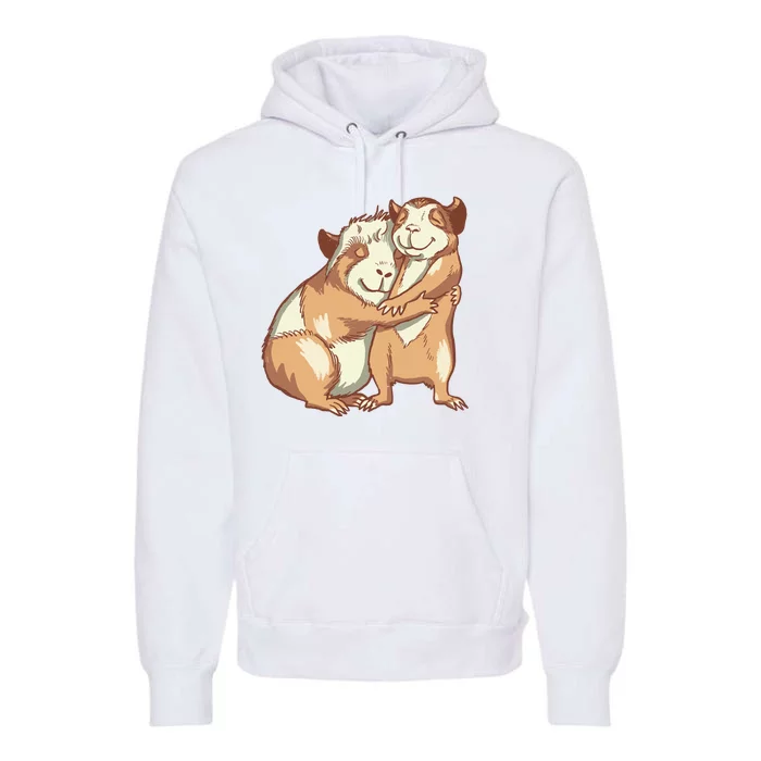 Happy Guinea Pigs Hugging Premium Hoodie