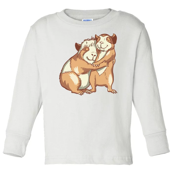 Happy Guinea Pigs Hugging Toddler Long Sleeve Shirt