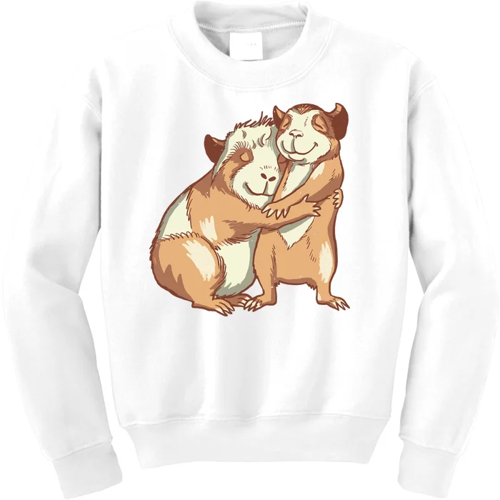 Happy Guinea Pigs Hugging Kids Sweatshirt