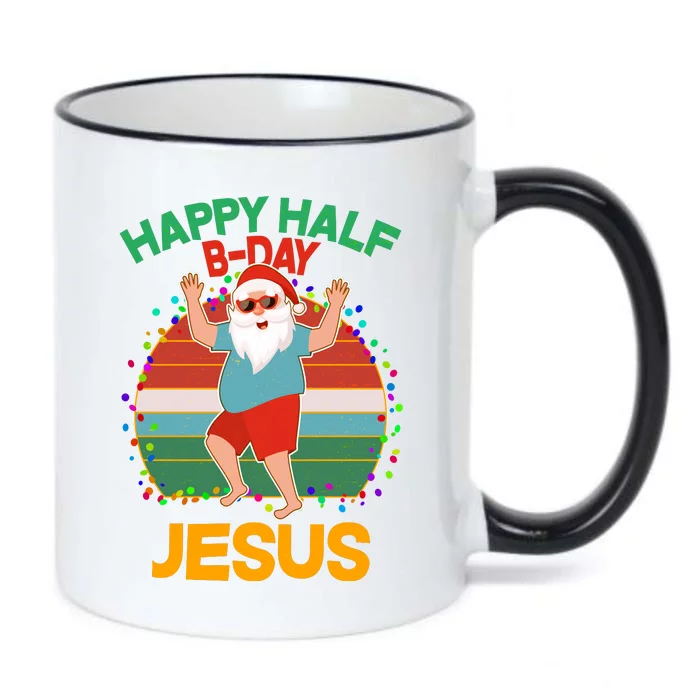 Happy Half B-Day Jesus Christmas In July Black Color Changing Mug