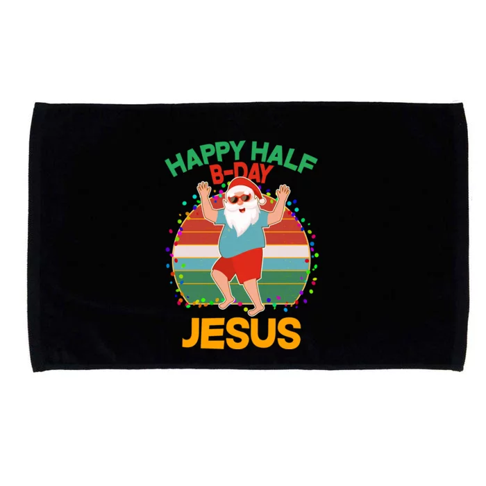 Happy Half B-Day Jesus Christmas In July Microfiber Hand Towel