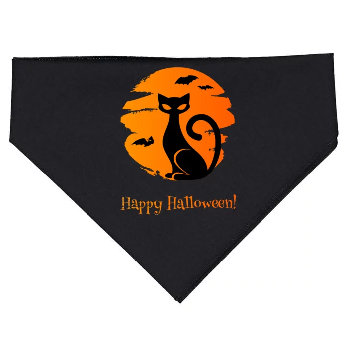 Happy Halloween Cat USA-Made Doggie Bandana