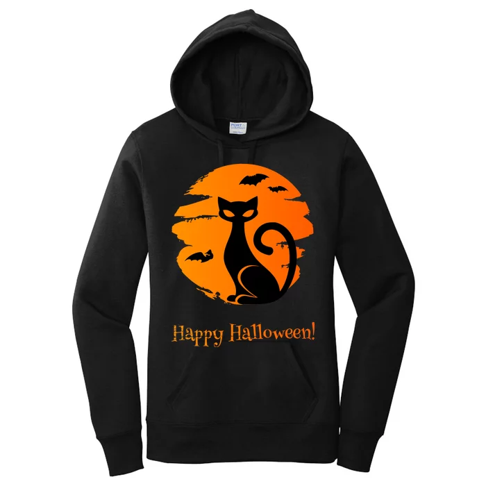 Happy Halloween Cat Women's Pullover Hoodie