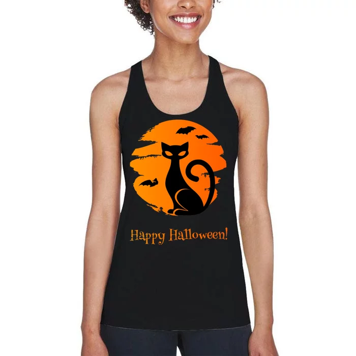 Happy Halloween Cat Women's Racerback Tank