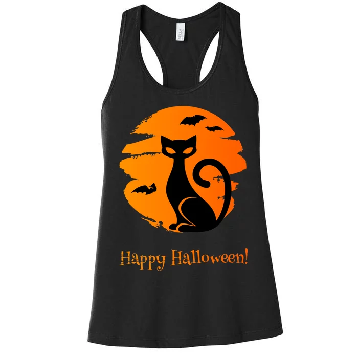 Happy Halloween Cat Women's Racerback Tank