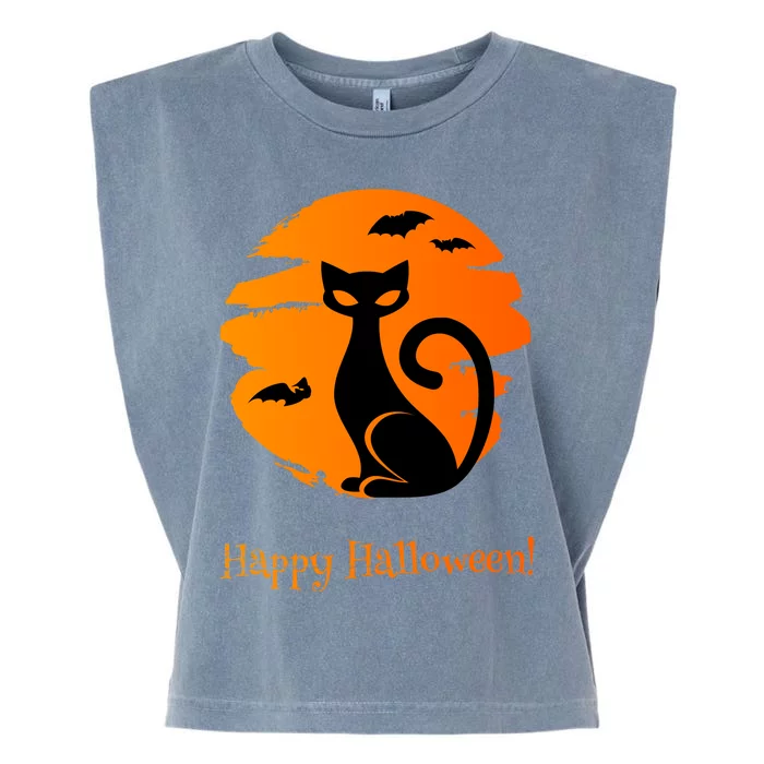 Happy Halloween Cat Garment-Dyed Women's Muscle Tee