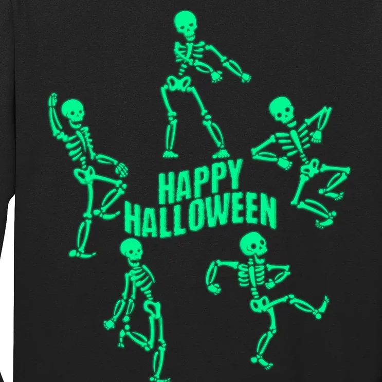 Happy Halloween Dancing Skeletons Long Sleeve Shirt