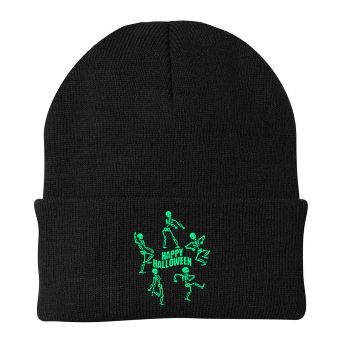 Happy Halloween Dancing Skeletons Knit Cap Winter Beanie