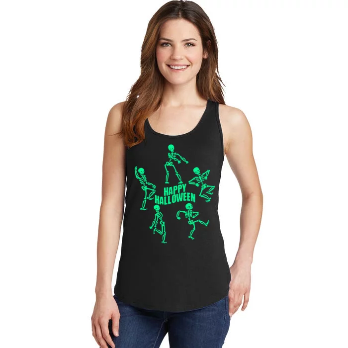 Happy Halloween Dancing Skeletons Ladies Essential Tank