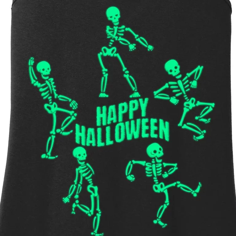 Happy Halloween Dancing Skeletons Ladies Essential Tank