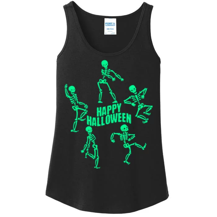 Happy Halloween Dancing Skeletons Ladies Essential Tank