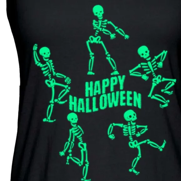 Happy Halloween Dancing Skeletons Ladies Essential Flowy Tank